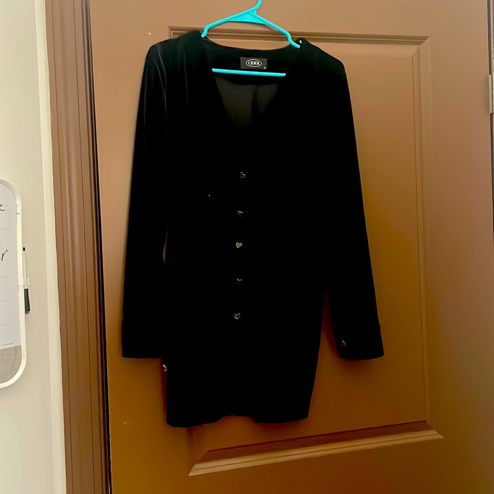 Heart buttons never worn velvet dress.